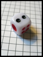 Dice : Dice - 6D - Single White With Black Pips Fat Red 1